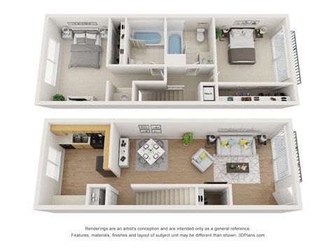 2 bed 2 bath Floor Plan A 1,706 Sq.Ft. at Superior Place, Northridge, CA